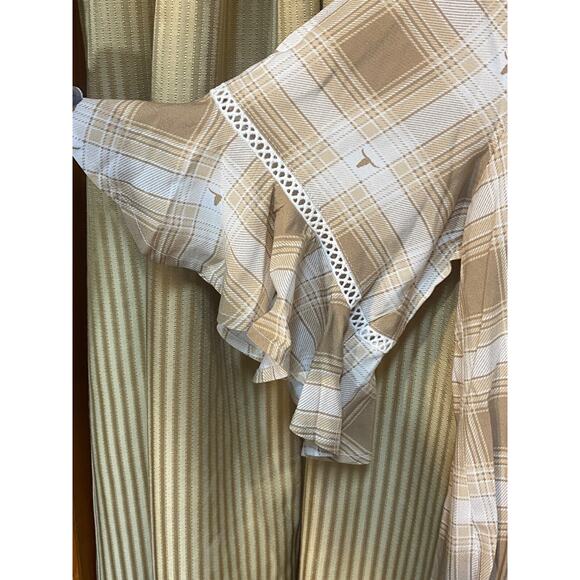 ARIAT Women's Sevilla Button Plaid Top Size M, New with Tags 3/4 Bell Sleeve0 - Picture 4 of 9